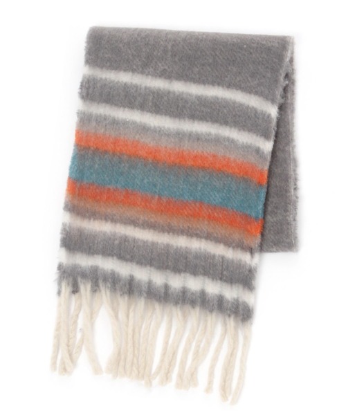 BAYFLOW（ベイフロー）の「ボーダーボリュームストール（ストール/ショール・レディース・ベージュ/グレー・FREE）」の10枚目の写真