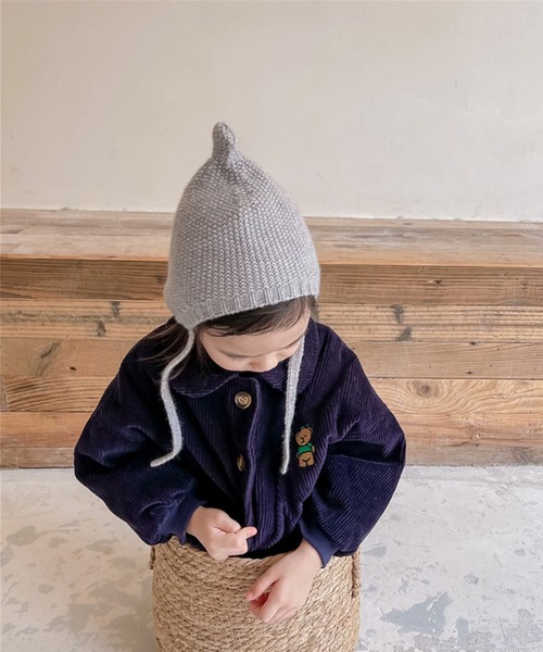 aimoha(アイモハ)の「【aimoha-KIDS-】子供服 クマ刺繍ボア裏地暖かい中ボアコーデュロイコート(ブルゾン・キッズ・ネイビー/ベージュ・130/90/80/100/120/110)」の6枚目の写真