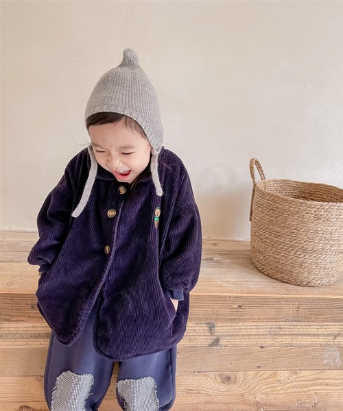 aimoha(アイモハ)の「【aimoha-KIDS-】子供服 クマ刺繍ボア裏地暖かい中ボアコーデュロイコート(ブルゾン・キッズ・ネイビー/ベージュ・130/90/80/100/120/110)」の14枚目の写真