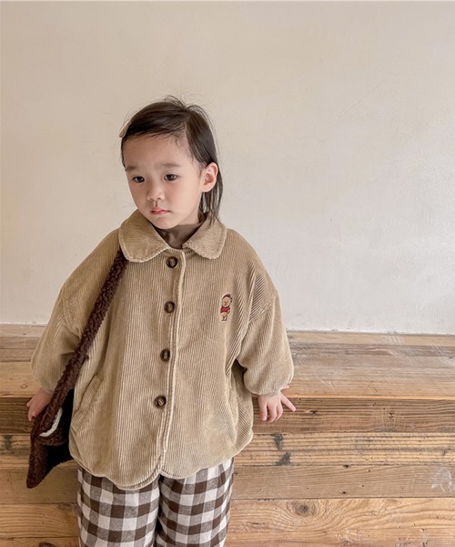 aimoha(アイモハ)の「【aimoha-KIDS-】子供服 クマ刺繍ボア裏地暖かい中ボアコーデュロイコート(ブルゾン・キッズ・ネイビー/ベージュ・130/90/80/100/120/110)」の18枚目の写真