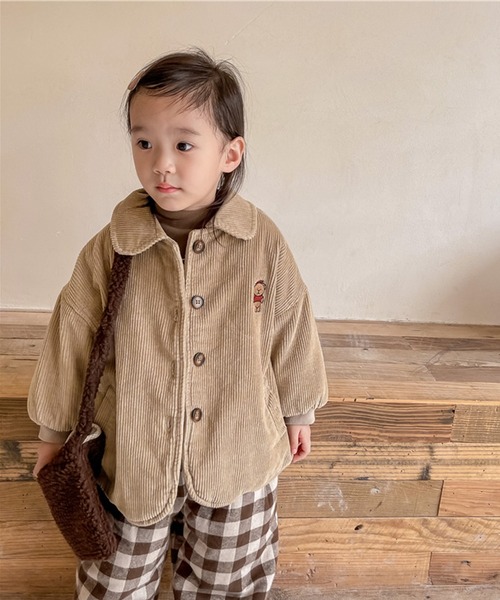 aimoha(アイモハ)の「【aimoha-KIDS-】子供服 クマ刺繍ボア裏地暖かい中ボアコーデュロイコート(ブルゾン・キッズ・ネイビー/ベージュ・130/90/80/100/120/110)」の22枚目の写真
