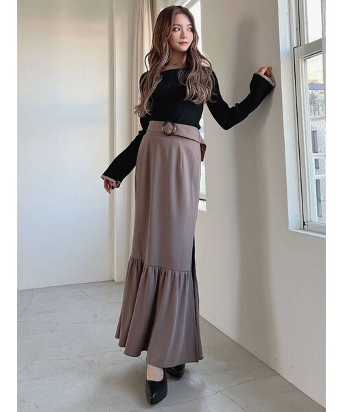 RESEXXY(リゼクシー)の「バイカラーリブニットトップス(ニット/セーター・レディース・ブラック/ブラウン/オフホワイト・FREE)」の8枚目の写真