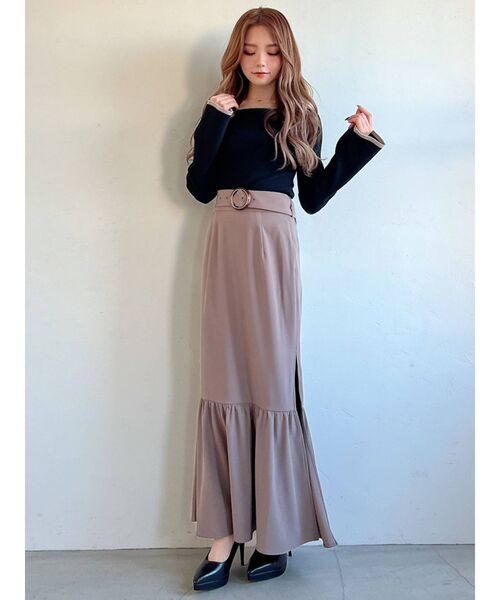 RESEXXY(リゼクシー)の「バイカラーリブニットトップス(ニット/セーター・レディース・ブラック/ブラウン/オフホワイト・FREE)」の10枚目の写真