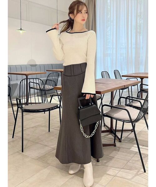 RESEXXY(リゼクシー)の「バイカラーリブニットトップス(ニット/セーター・レディース・ブラック/ブラウン/オフホワイト・FREE)」の19枚目の写真