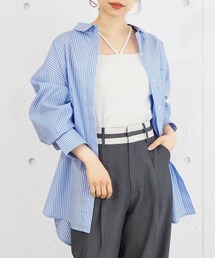 tiptop（ティップトップ）の「ストライプビッグシャツ（シャツ/ブラウス）」