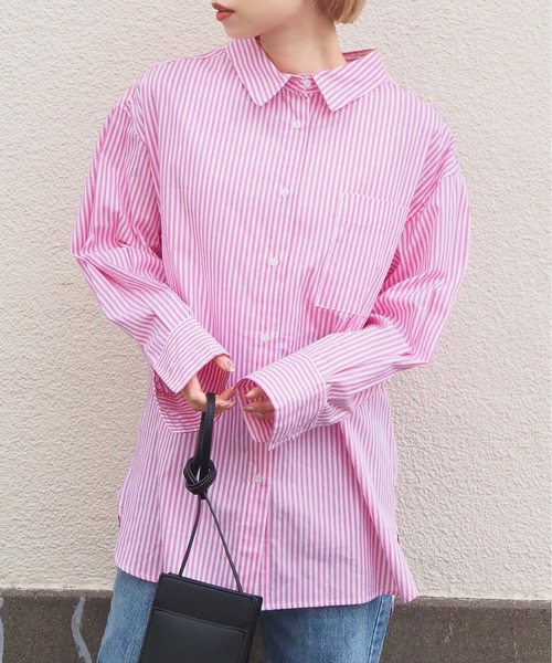 tiptop（ティップトップ）の「ストライプビッグシャツ（シャツ
