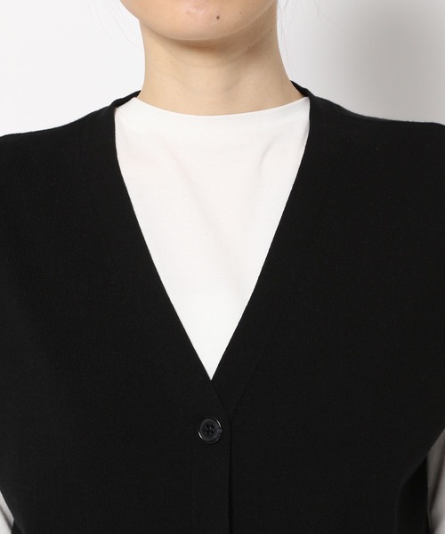 PAGEBOY（ページボーイ）の「Vネックカーデベスト（ベスト・レディース・ブラック/オフホワイト/グリーン・FREE）」の14枚目の写真