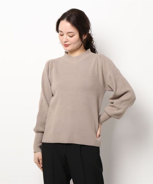 Te chichi（テチチ）の「バックボタン片畦パフニット（ニット/セーター・レディース・ブラウン/オフホワイト/チャコール・ﾌﾘ-）」の7枚目の写真