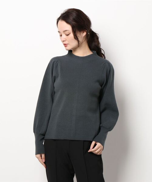 Te chichi（テチチ）の「バックボタン片畦パフニット（ニット/セーター・レディース・ブラウン/オフホワイト/チャコール・ﾌﾘ-）」の6枚目の写真