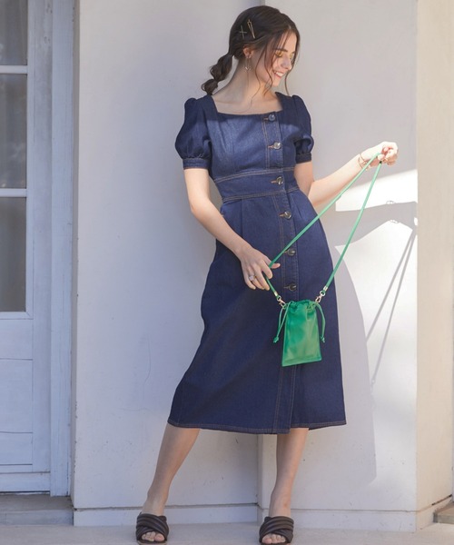 Cheek（チーク）の「【サイズ展開あり】デニムパワショルワンピース（ワンピース・レディース・ネイビー/ダークブルー・SMALL/MEDIUM）」の8枚目の写真