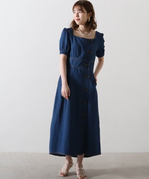 Cheek（チーク）の「【サイズ展開あり】デニムパワショルワンピース（ワンピース・レディース・ネイビー/ダークブルー・SMALL/MEDIUM）」の13枚目の写真