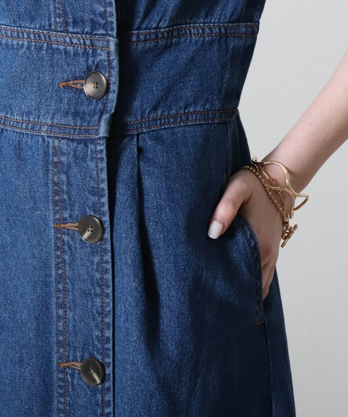 Cheek（チーク）の「【サイズ展開あり】デニムパワショルワンピース（ワンピース・レディース・ネイビー/ダークブルー・SMALL/MEDIUM）」の20枚目の写真