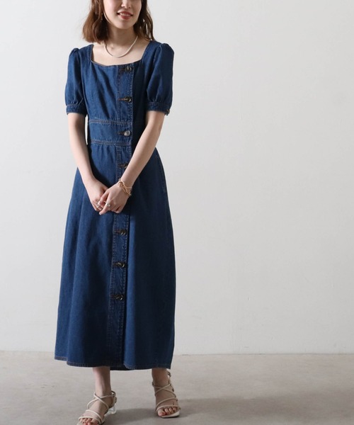 Cheek（チーク）の「【サイズ展開あり】デニムパワショルワンピース（ワンピース・レディース・ネイビー/ダークブルー・SMALL/MEDIUM）」の15枚目の写真