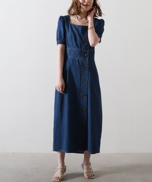 Cheek（チーク）の「【サイズ展開あり】デニムパワショルワンピース（ワンピース・レディース・ネイビー/ダークブルー・SMALL/MEDIUM）」の17枚目の写真