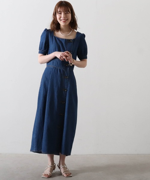 Cheek（チーク）の「【サイズ展開あり】デニムパワショルワンピース（ワンピース・レディース・ネイビー/ダークブルー・SMALL/MEDIUM）」の18枚目の写真