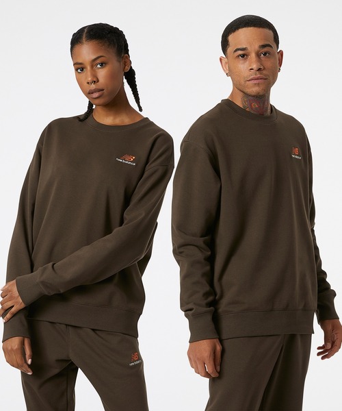NEW BALANCE（ニューバランス）の「NB Essentials uni-ssentials スウェットクルー（スウェット・メンズ・ホワイト/ブラック/ネイビー/カーキ/イエロー/ピンクベージュ・01/02/03/04/05/00）」の9枚目の写真