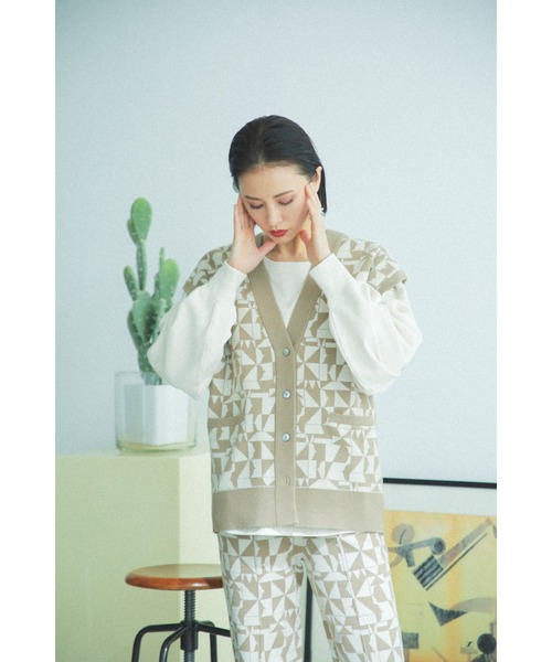 ROSE BUD(ローズバッド)の「ジャガードニットベスト(ベスト・レディース・ネイビー/ベージュ・ONE SIZE)」の14枚目の写真