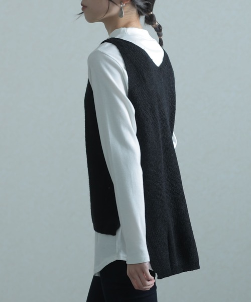 ElegChic（エレグシック）の「ニットキャミソール（キャミソール・レディース・チャコールグレー/ライトグレー/ブラック/アイボリー・3L/4L/M/L/XL）」の8枚目の写真