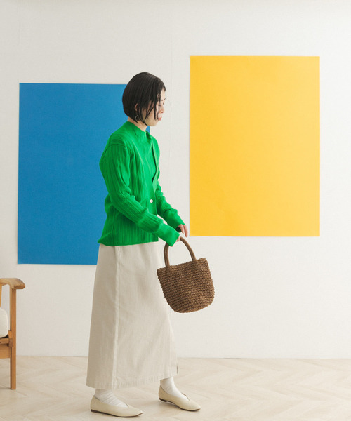 FORK&SPOON（フォークアンドスプーン）の「FORK&SPOON　ランダムリブニットカーディガン（カーディガン/ボレロ・レディース・グリーン/オフホワイト/ネイビー・ONE）」の17枚目の写真