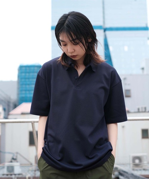DESCENTE PAUSE(デサントポーズ)の「【デサントPAUSE】ポロシャツ / POLO SHIRT UPF50 吸汗速乾 ストレッチ 日本製(ポロシャツ・メンズ・ネイビー/ホワイト/ブラック・MEDIUM/X-LARGE/LARGE/SMALL)」の14枚目の写真