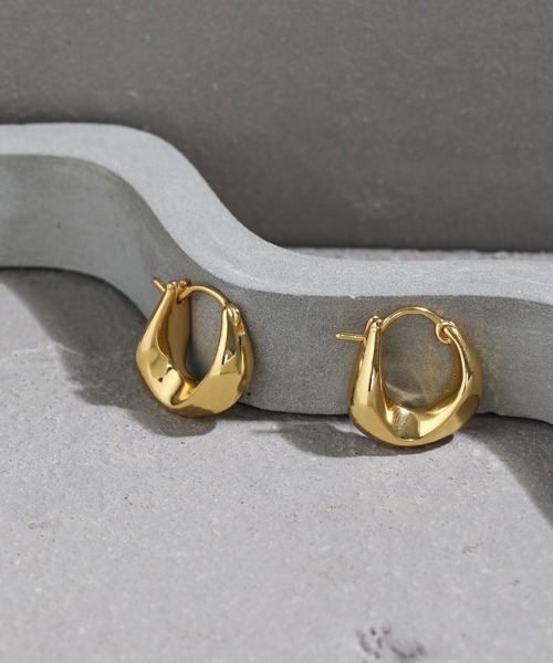 Geel（ギール）の「Geel/Silver925 シルバー・ゴールドフープピアス（ピアス（両耳用）・レディース・シルバー/ゴールド・FREE）」の4枚目の写真