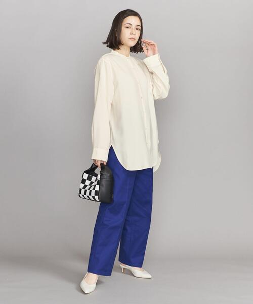 BEAUTY&YOUTH UNITED ARROWS(ビューティーアンドユースユナイテッドアローズ)の「BY ポリエステル バンドカラー シャツ -ウォッシャブル-◆(シャツ/ブラウス・レディース・ライトグレー/オフホワイト・FREE)」の7枚目の写真