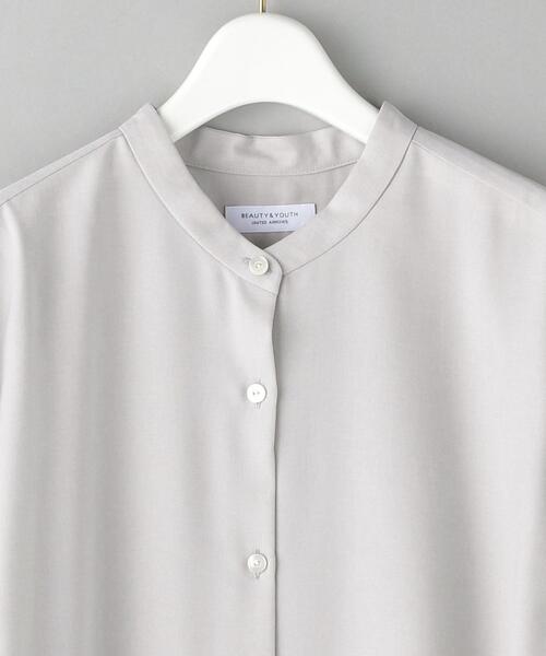 BEAUTY&YOUTH UNITED ARROWS(ビューティーアンドユースユナイテッドアローズ)の「BY ポリエステル バンドカラー シャツ -ウォッシャブル-◆(シャツ/ブラウス・レディース・ライトグレー/オフホワイト・FREE)」の12枚目の写真