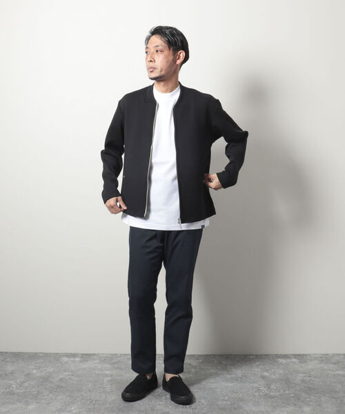 NOLLEY'S goodman（ノーリーズグッドマン）の「ダンボールニットMA-1 カーディガン ジャケット ブルゾン（ブルゾン・メンズ・ベージュ/ブラック/ネイビー・LARGE/MEDIUM/X-LARGE/SMALL）」の13枚目の写真