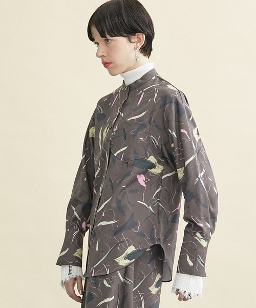 INella(イネラ)の「【INella/イネラ】ドローイングプリントシャツ(シャツ/ブラウス・レディース・ブラウン/ベージュ・FREE)」の7枚目の写真