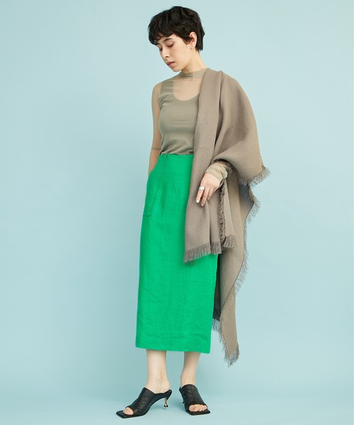 【WEB限定】リネンペンシルスカート