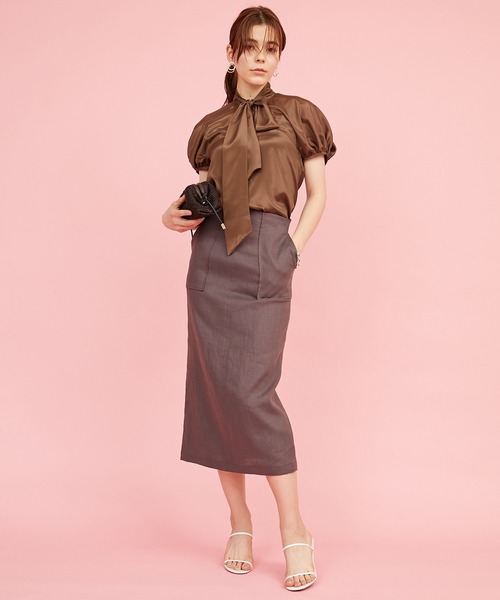 【WEB限定】リネンペンシルスカート