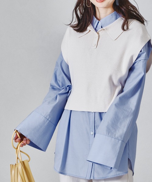 acro（アクロ）の「ポロニットベスト/AC1347（ベスト・レディース・ベージュ/ネイビー/カーキ/ブラック・ﾌﾘ-）」の8枚目の写真