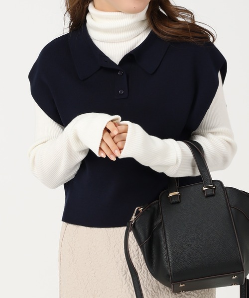 acro（アクロ）の「ポロニットベスト/AC1347（ベスト・レディース・ベージュ/ネイビー/カーキ/ブラック・ﾌﾘ-）」の11枚目の写真