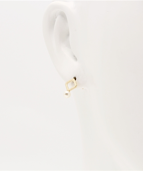 OUTLET（アウトレット）の「【Ciaopanic】四角三角パール付キピアス（ピアス（両耳用）・レディース・ブロンズ/ゴールド/イエロー・FREE）」の6枚目の写真