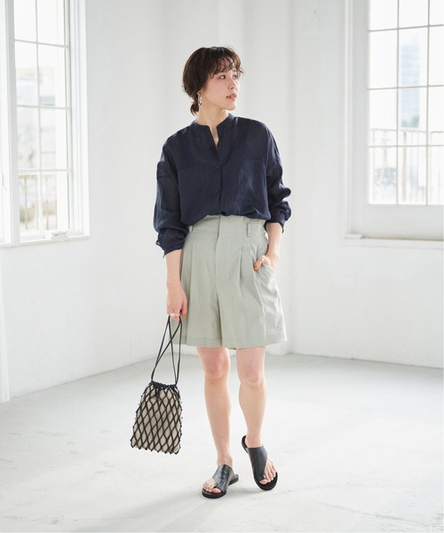 Spick & Span（スピックアンドスパン）の「レーヨンリネンショートパンツ（その他パンツ・レディース・グリーン/ベージュ・36/38）」の12枚目の写真