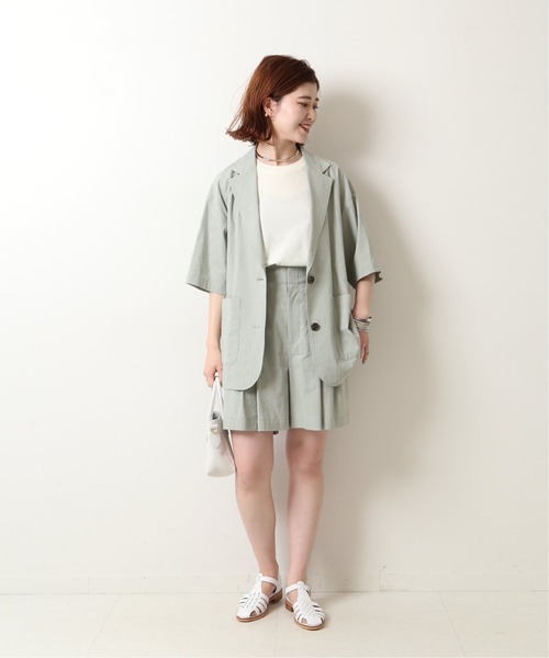 Spick & Span（スピックアンドスパン）の「レーヨンリネンショートパンツ（その他パンツ・レディース・グリーン/ベージュ・36/38）」の4枚目の写真