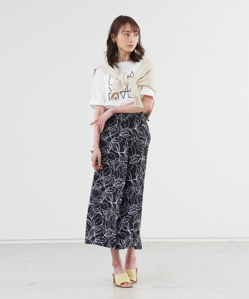 abahouse mavie（アバハウスマヴィ）の「ラインフラワープリントラップ風スカート（スカート・レディース・ブラック/オレンジ・38/36）」の8枚目の写真