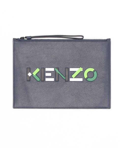 KENZO(ケンゾー)の「Kenzography Leather Large Clutch(クラッチバッグ・メンズ・ブルー系その他4・ONE SIZE)」の1枚目の写真