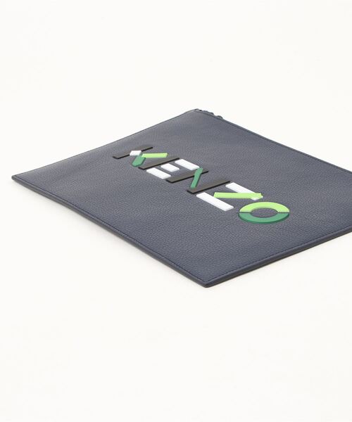 KENZO(ケンゾー)の「Kenzography Leather Large Clutch(クラッチバッグ・メンズ・ブルー系その他4・ONE SIZE)」の2枚目の写真