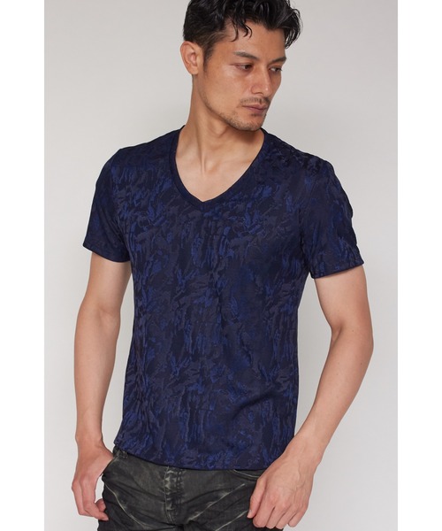 TORNADO MART（トルネードマート）の「TORNADO MART∴カモフラJQVネック半袖Tシャツ（Tシャツ/カットソー・メンズ・カーキ/レッド/ネイビー・M/L/LL）」の2枚目の写真