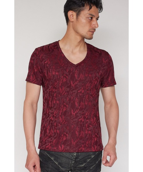 TORNADO MART（トルネードマート）の「TORNADO MART∴カモフラJQVネック半袖Tシャツ（Tシャツ/カットソー・メンズ・カーキ/レッド/ネイビー・M/L/LL）」の3枚目の写真