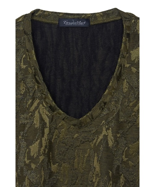 TORNADO MART（トルネードマート）の「TORNADO MART∴カモフラJQVネック半袖Tシャツ（Tシャツ/カットソー・メンズ・カーキ/レッド/ネイビー・M/L/LL）」の10枚目の写真