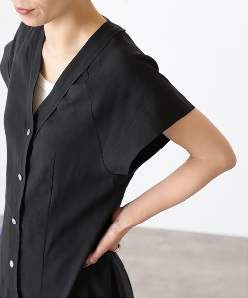 VERMEIL par iena（ヴェルメイユパーイエナ）の「リネンリヨセルマーメードワンピース（ワンピース・レディース・ブラック/カーキ・38/36）」の16枚目の写真