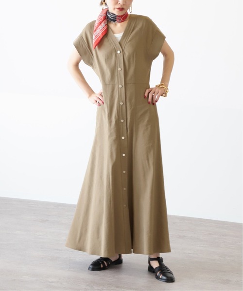 VERMEIL par iena（ヴェルメイユパーイエナ）の「リネンリヨセルマーメードワンピース（ワンピース・レディース・ブラック/カーキ・38/36）」の10枚目の写真
