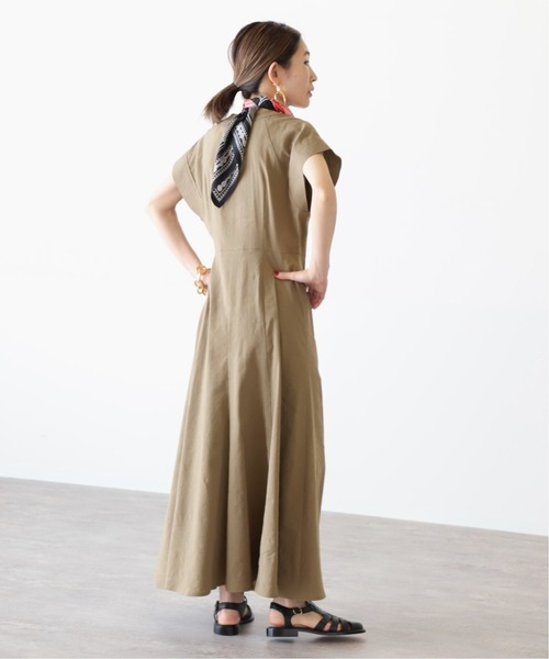 VERMEIL par iena（ヴェルメイユパーイエナ）の「リネンリヨセルマーメードワンピース（ワンピース・レディース・ブラック/カーキ・38/36）」の7枚目の写真
