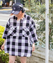 WEGO | WEGO/ハーフジップバッファローチェックビックシャツ(シャツ/ブラウス)