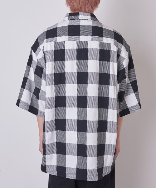 WEGO（ウィゴー）の「WEGO/ハーフジップバッファローチェックビックシャツ（シャツ/ブラウス・メンズ・ホワイト系その他2/グリーン系その他2・MEDIUM/LARGE）」の11枚目の写真