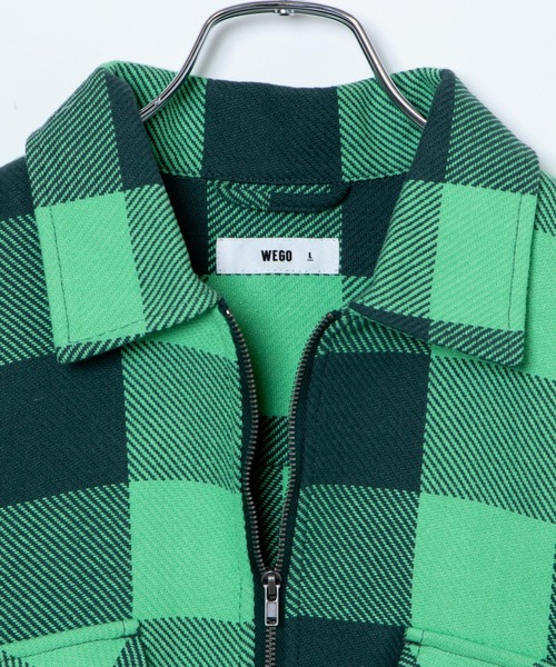WEGO（ウィゴー）の「WEGO/ハーフジップバッファローチェックビックシャツ（シャツ/ブラウス・メンズ・ホワイト系その他2/グリーン系その他2・MEDIUM/LARGE）」の3枚目の写真
