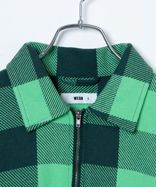 WEGO（ウィゴー）の「WEGO/ハーフジップバッファローチェックビックシャツ（シャツ/ブラウス・メンズ・ホワイト系その他2/グリーン系その他2・MEDIUM/LARGE）」の4枚目の写真