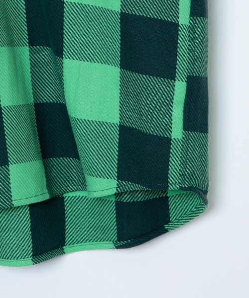 WEGO（ウィゴー）の「WEGO/ハーフジップバッファローチェックビックシャツ（シャツ/ブラウス・メンズ・ホワイト系その他2/グリーン系その他2・MEDIUM/LARGE）」の7枚目の写真